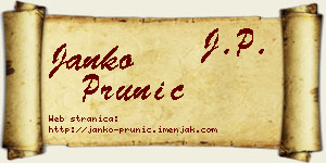 Janko Prunić vizit kartica
